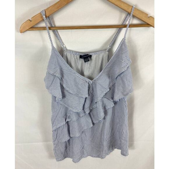 American Eagle Ruffle V Neck stripe tank size XS - Picture 1 of 4